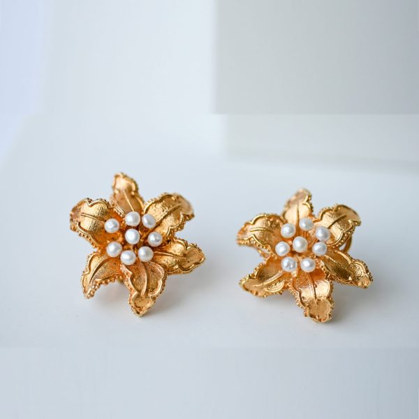 Asiatic Lily Earrings- Gold Plated Asiatic Lily Earrings- Gold Plated