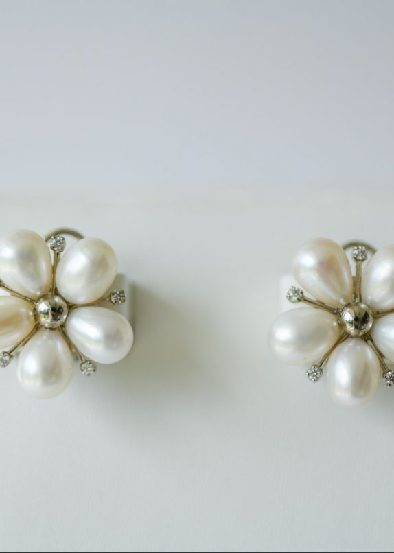 White Champa Earrings - Image 3