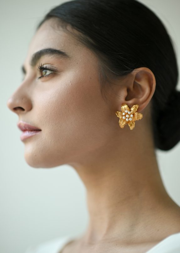 Asiatic Lily Earrings- Gold Plated - Image 2