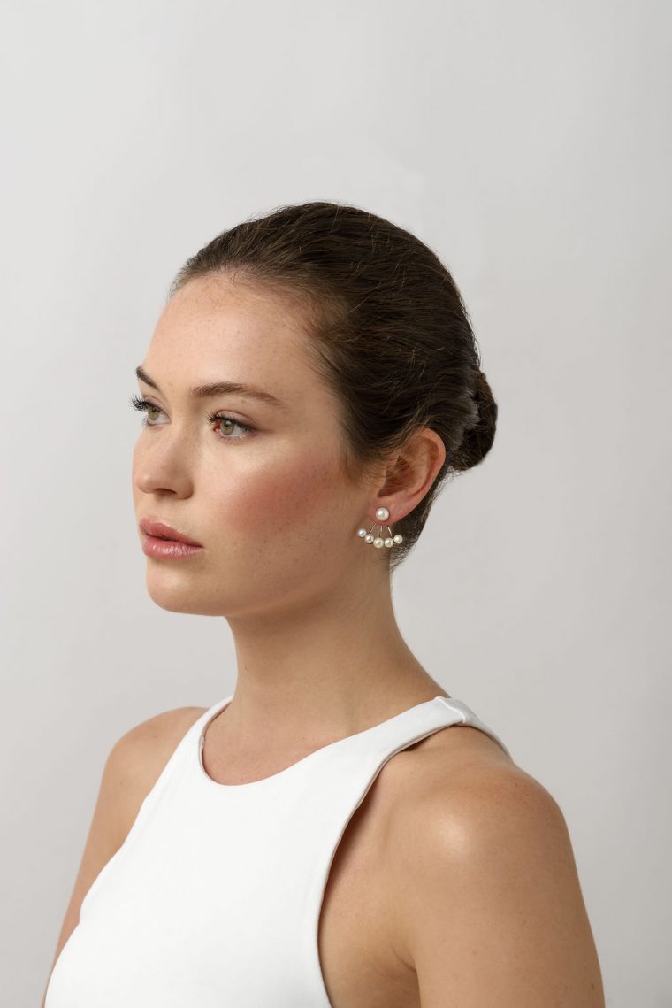 Pearl Fan Earrings - Image 2