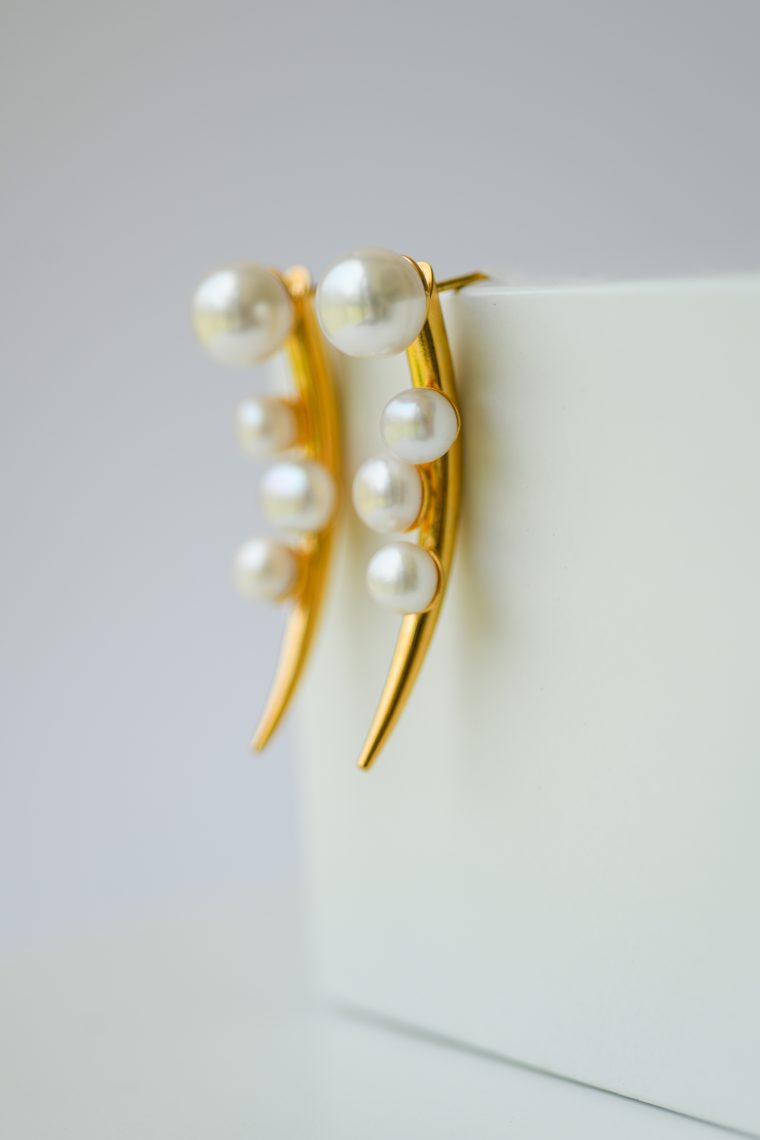 Pearl Spike Earrings - Image 3