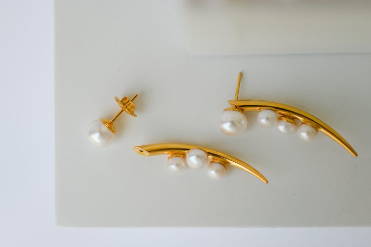 Pearl Spike Earrings - Image 4