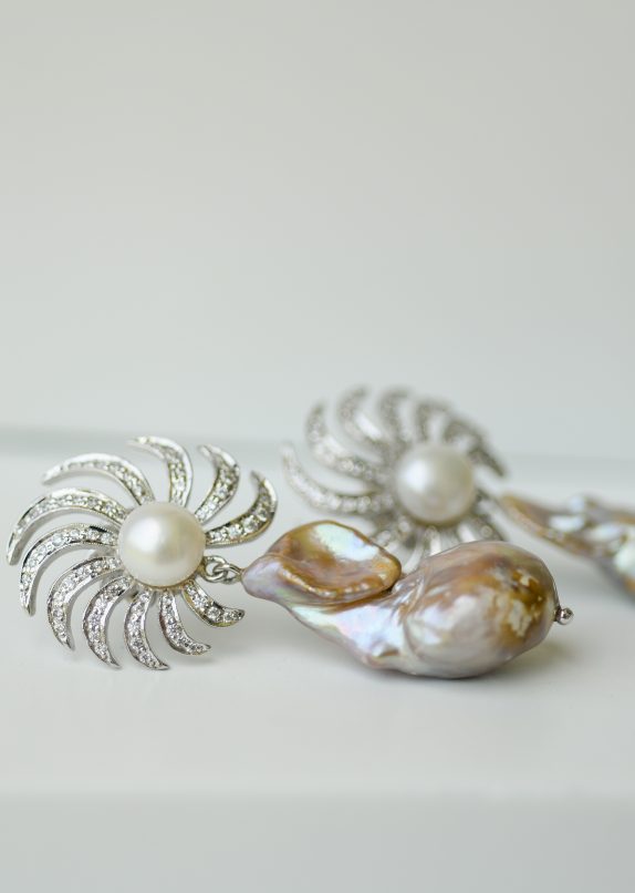 Starburst Earrings - Lavender Pearls - Image 4