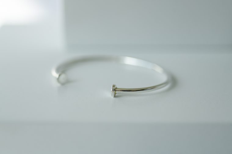 Elliptical Silver Bangle - Image 3