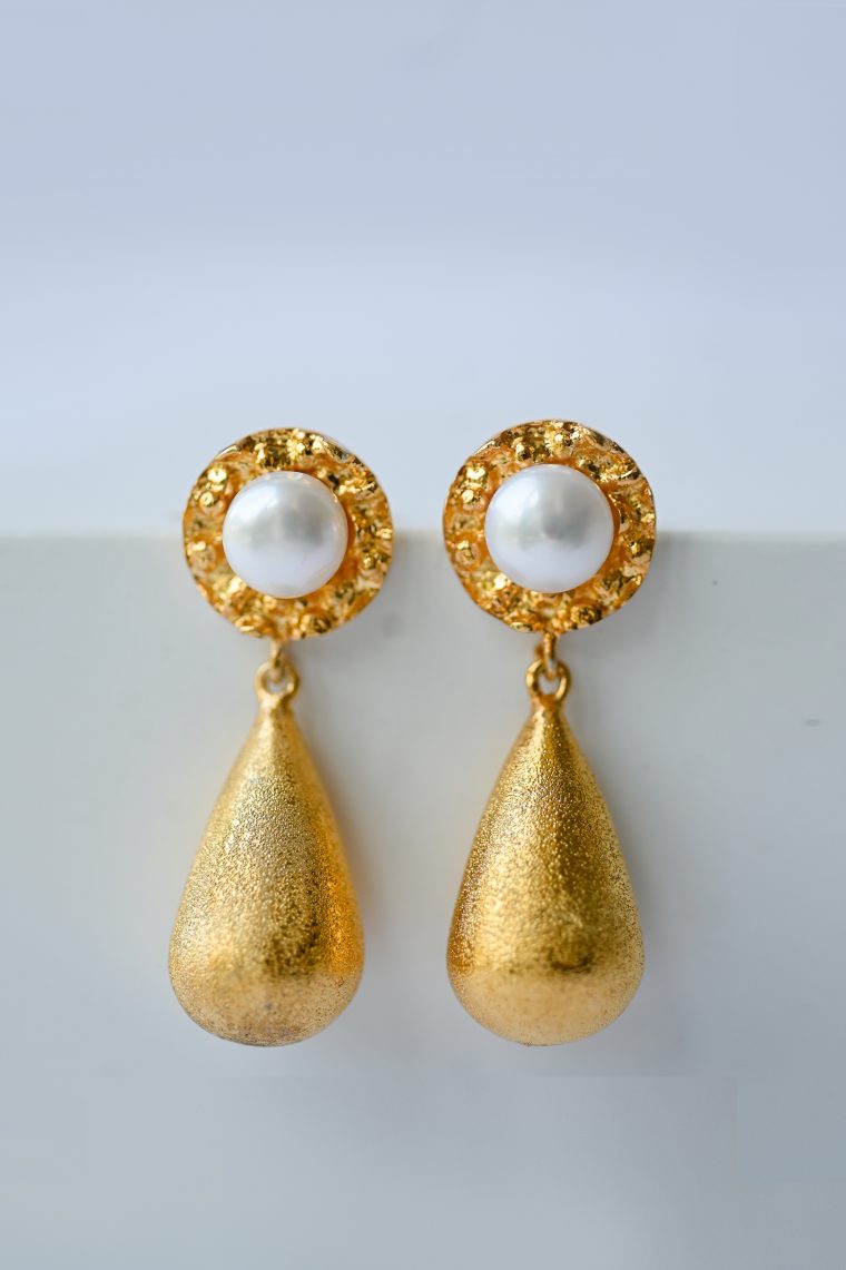 Gilded Molten Drop Earrings