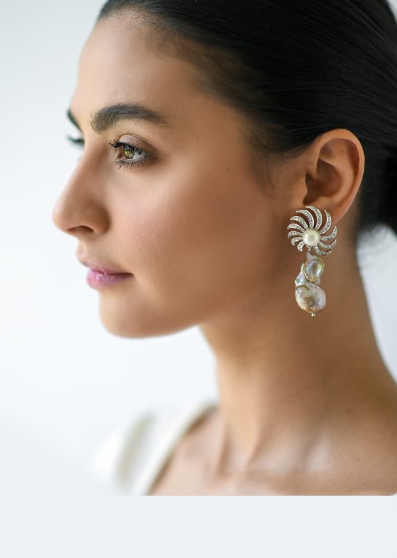 Starburst Earrings - Lavender Pearls - Image 2
