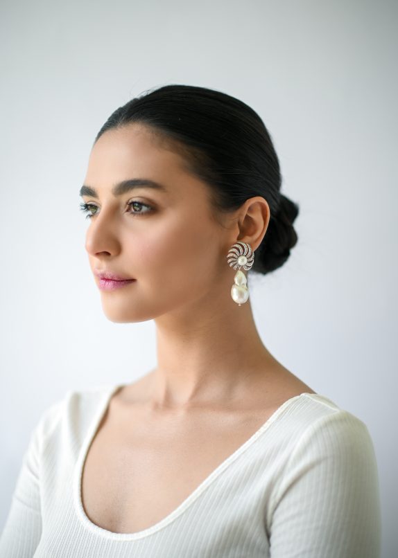 Starburst Earrings- White Pearls - Image 2