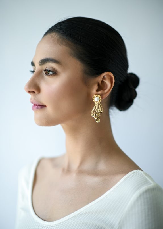 Gilded Molten Tail Earrings - Image 2