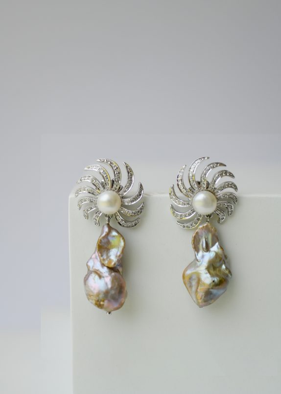 Starburst Earrings - Lavender Pearls