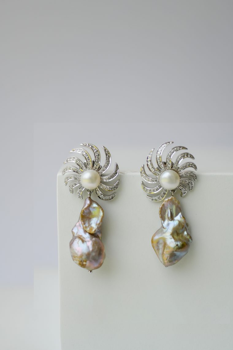 Starburst Earrings - Lavender Pearls