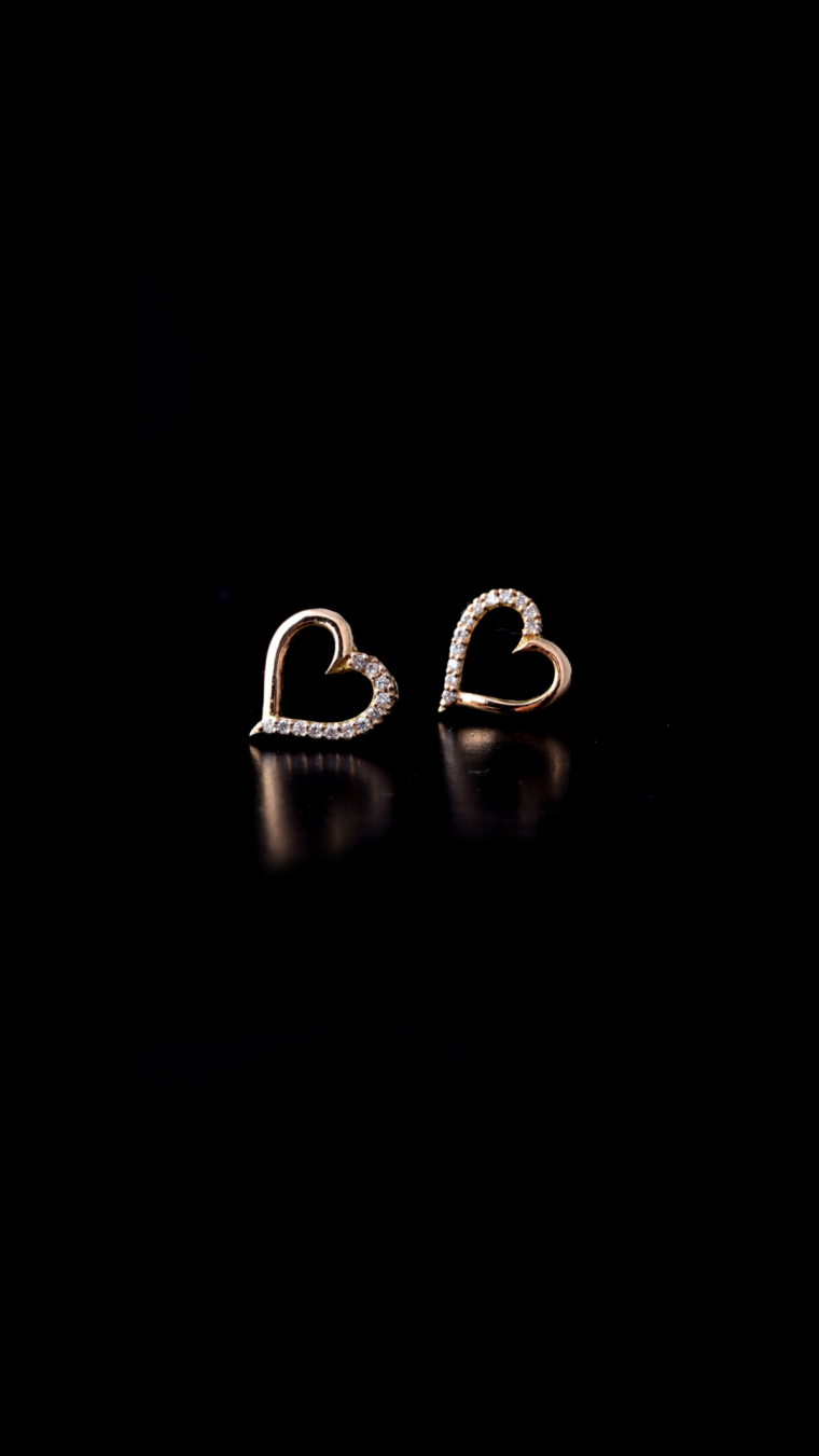 Little Women- Heart Diamond Earrings - Image 2