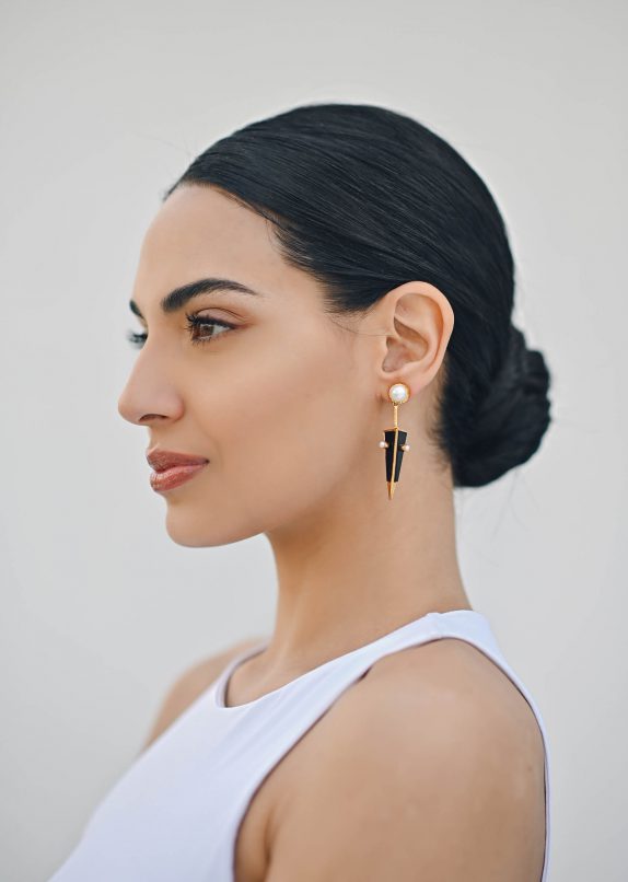 Black Onyx Dagger Earrings - Image 2