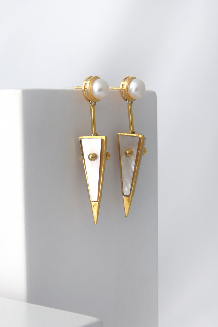 Pearl Dagger Earrings - Image 3