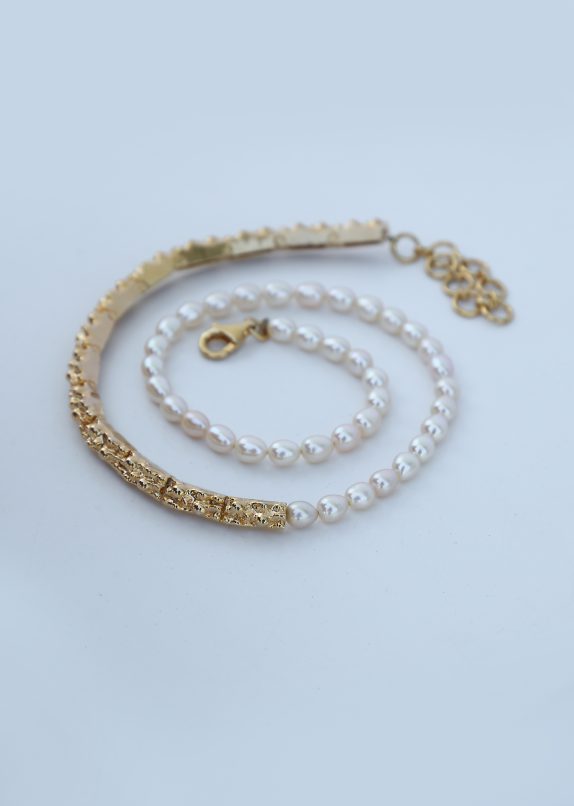 Gilded Molten Pearl Necklace - Image 3