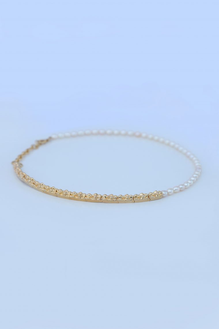 Gilded Molten Pearl Necklace - Image 4