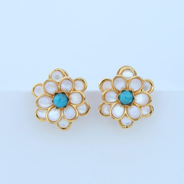 Mother of Pearl Climbing Rose Earrings Mother of Pearl Climbing Rose Earrings
