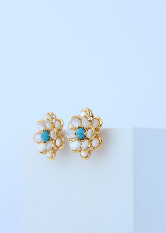 Mother of Pearl Climbing Rose Earrings - Image 3