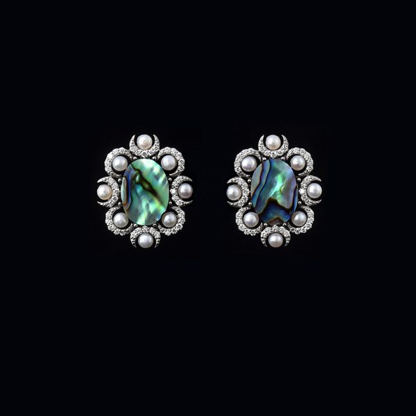 Mother of Pearl Diamond Studs Mother of Pearl Diamond Studs