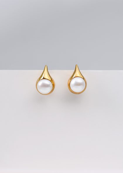 Pearl Teardrop Earrings- Gold Plated