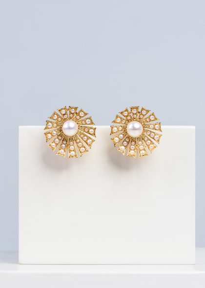 Pearl Oyster Earrings – Gold Plated